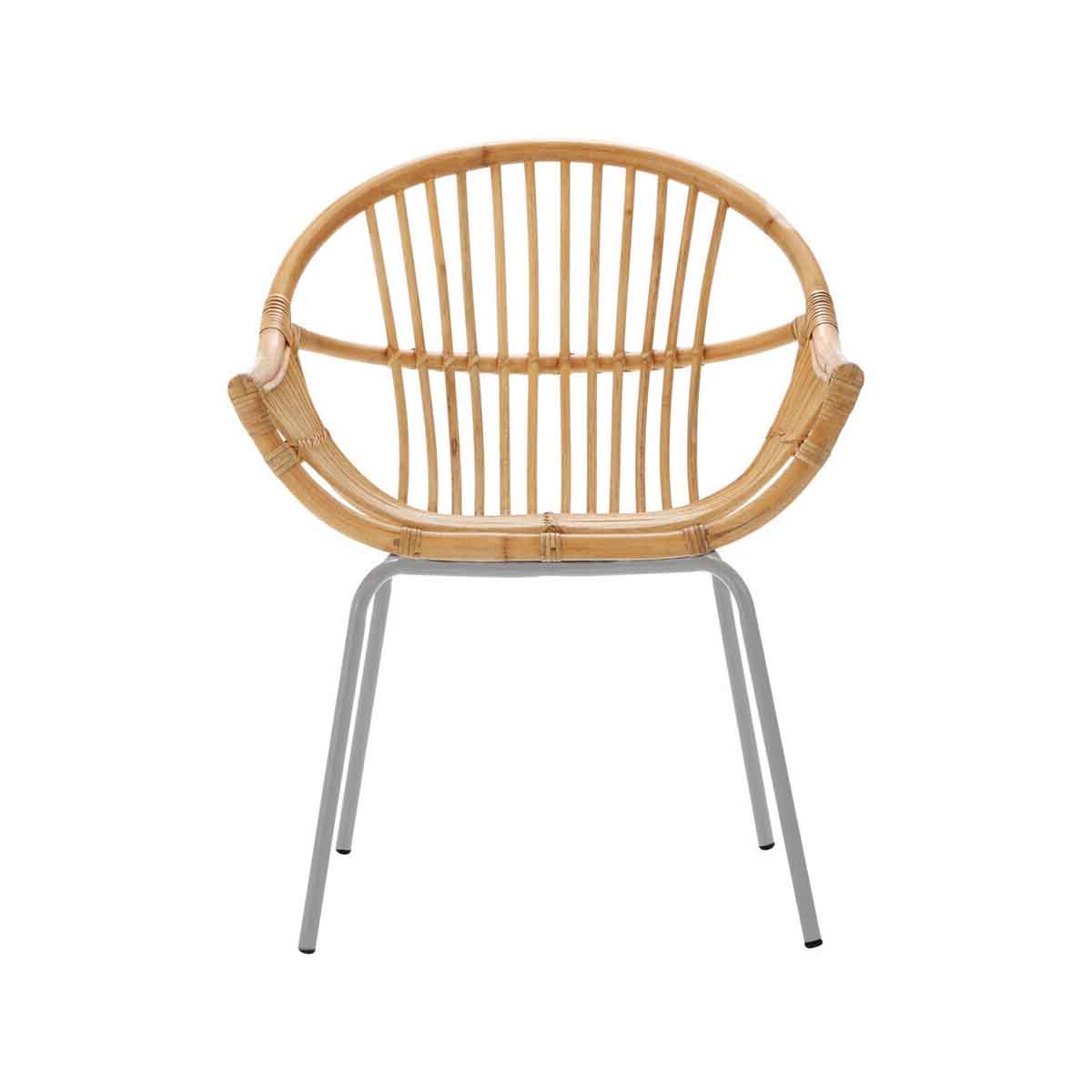 Lagom Natural Rattan Grey Metal Chair