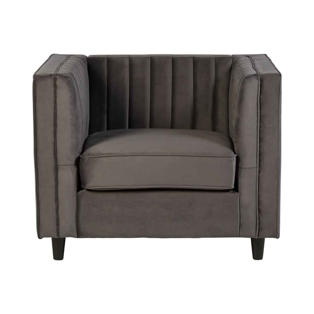 Farah Grey Velvet Chair
