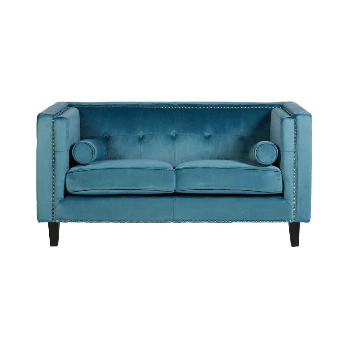 Felisa Two Seat Blue Velvet Sofa