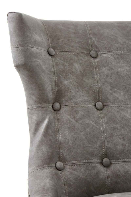 Daxton Grey Leather Effect Dining Chair