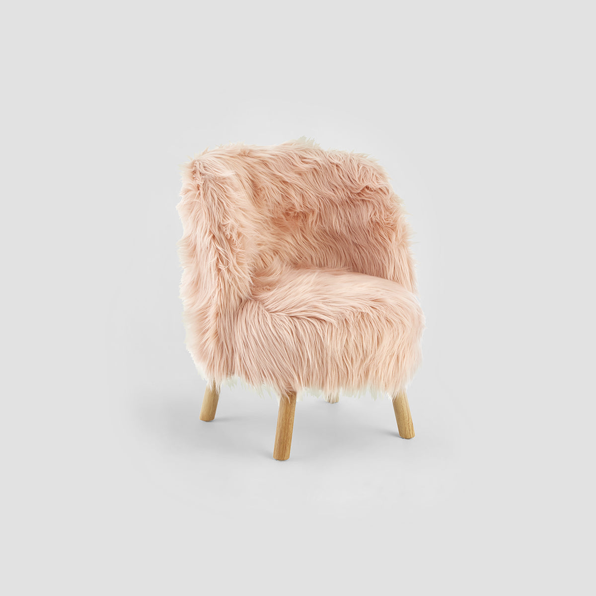 Kids Pink Faux Fur Chair