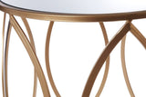Arcana Set Of Two Gold Finish Side Tables.