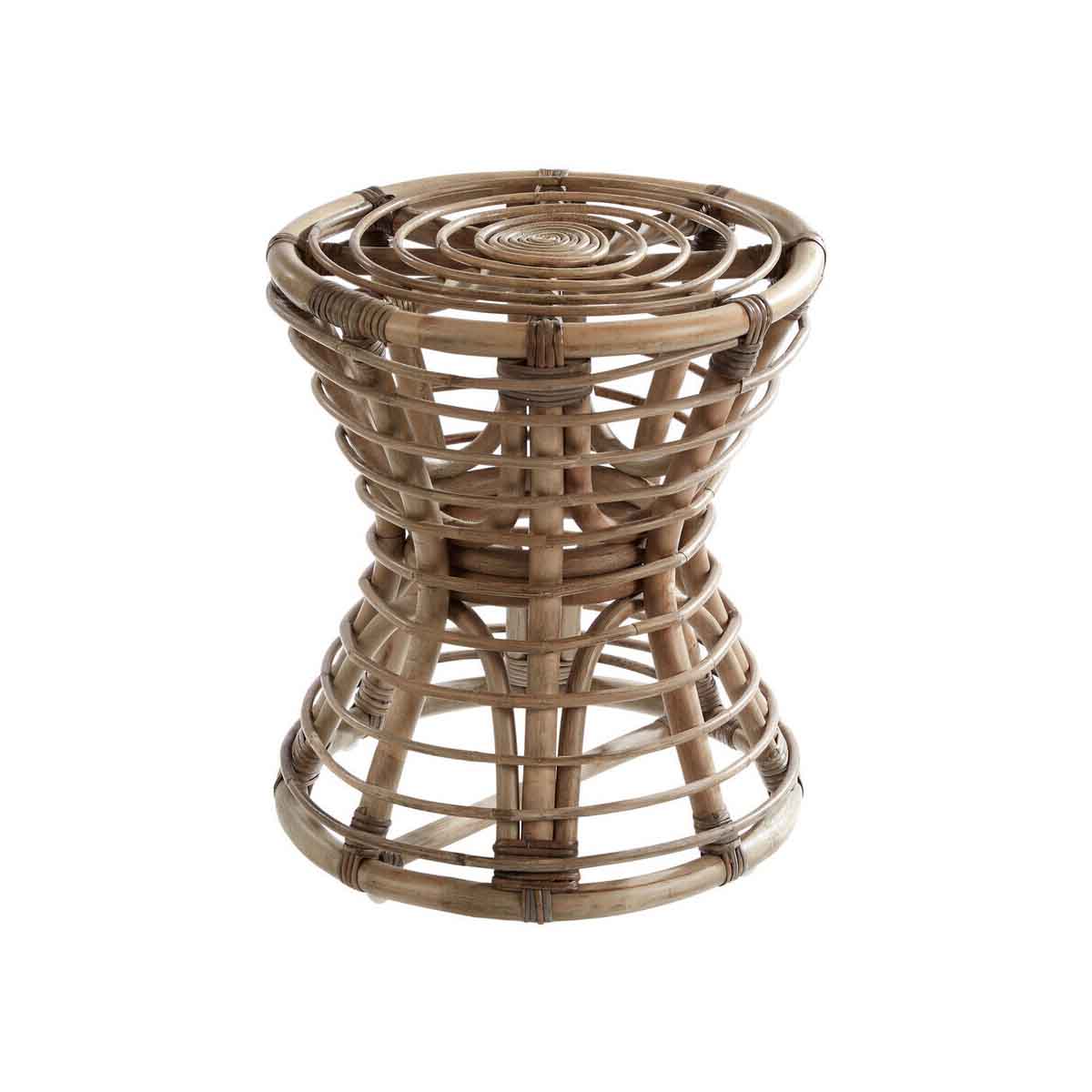 Maka Grey Natural Rattan Stool