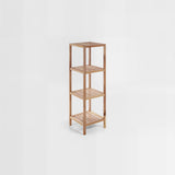 ARLA 4 Tier Walnut Wood Bathroom Shelf Unit
