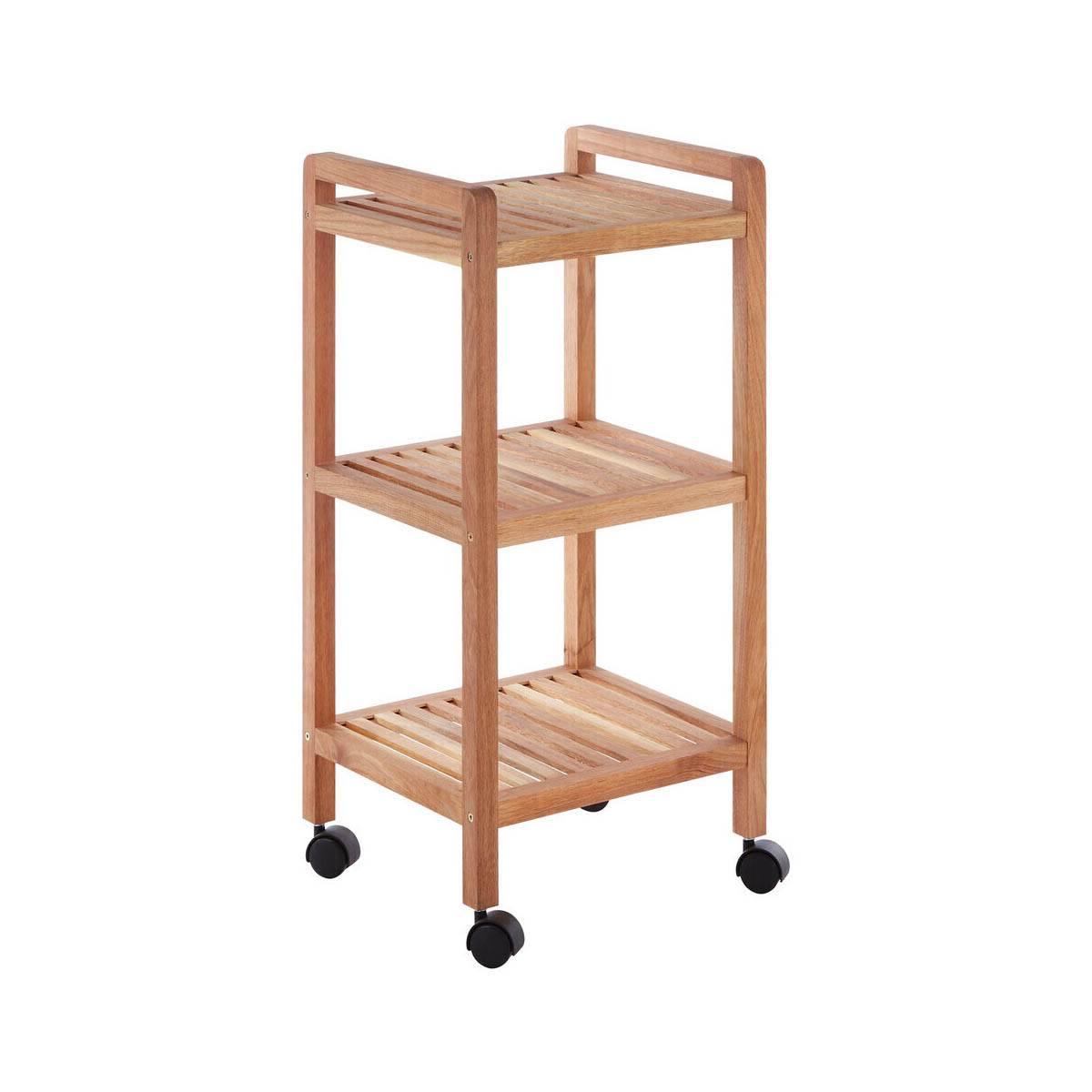 ARLA 3 Tier Walnut Wood Bathroom Trolley