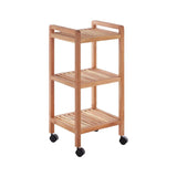 ARLA 3 Tier Walnut Wood Bathroom Trolley