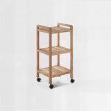 ARLA 3 Tier Walnut Wood Bathroom Trolley
