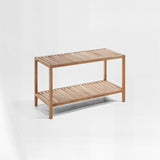 ARLA Walnut Wood Two Tier Storage Shelf Unit