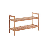 ARLA 2 Tier Grid Design Wooden Shoe Rack