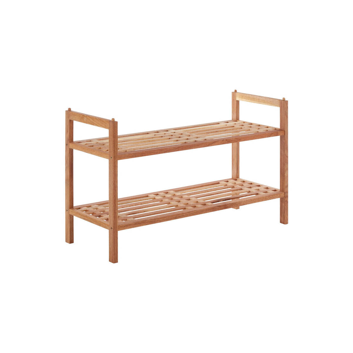 Arla 2 Tier Stackable Walnut Wood Shoe R