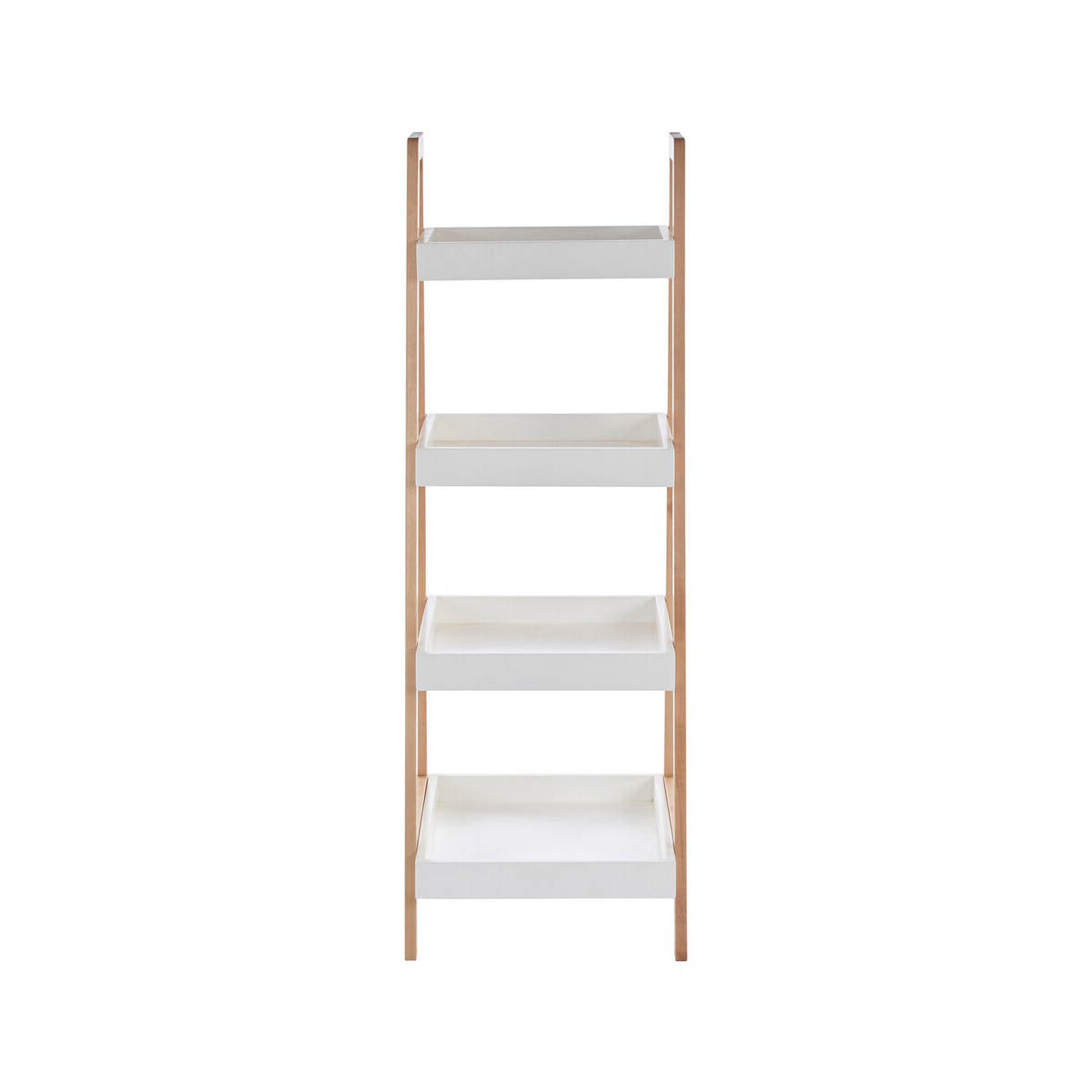 ARLA Four Tier Birch Wood Bathroom Shelf Unit