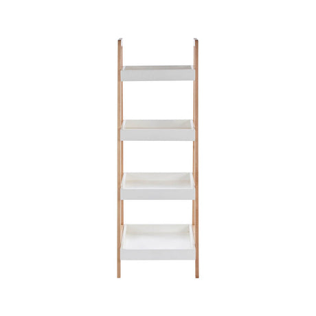 ARLA Four Tier Birch Wood Bathroom Shelf Unit