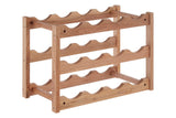 ARLA 3 Tier Walnut Wood Wine Rack