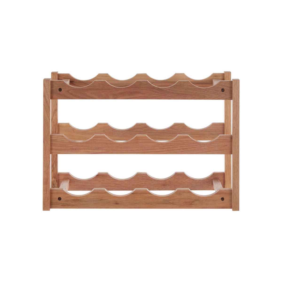 ARLA 3 Tier Walnut Wood Wine Rack