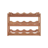 ARLA 3 Tier Walnut Wood Wine Rack
