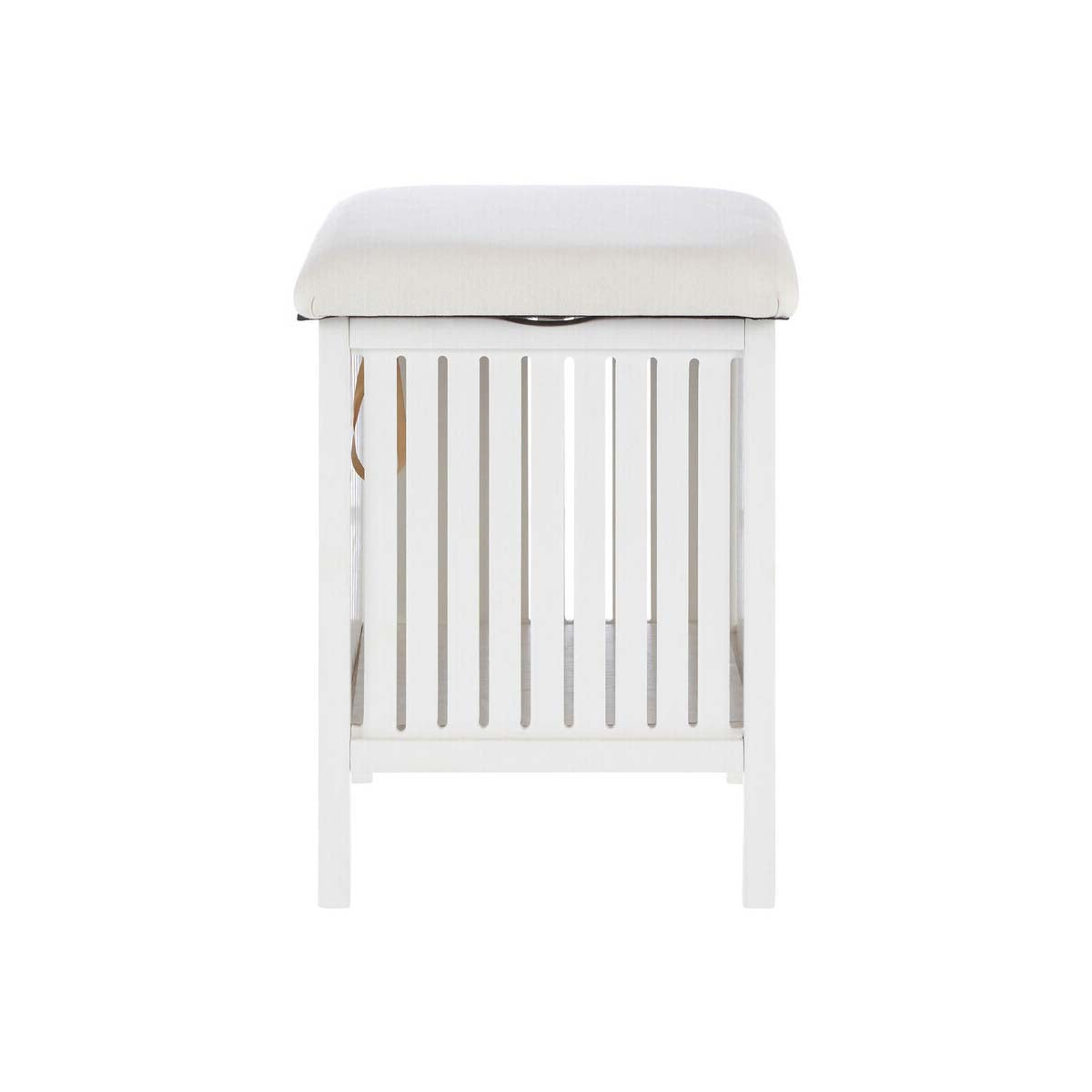 Salon White Bathroom Storage Stool with padded seat