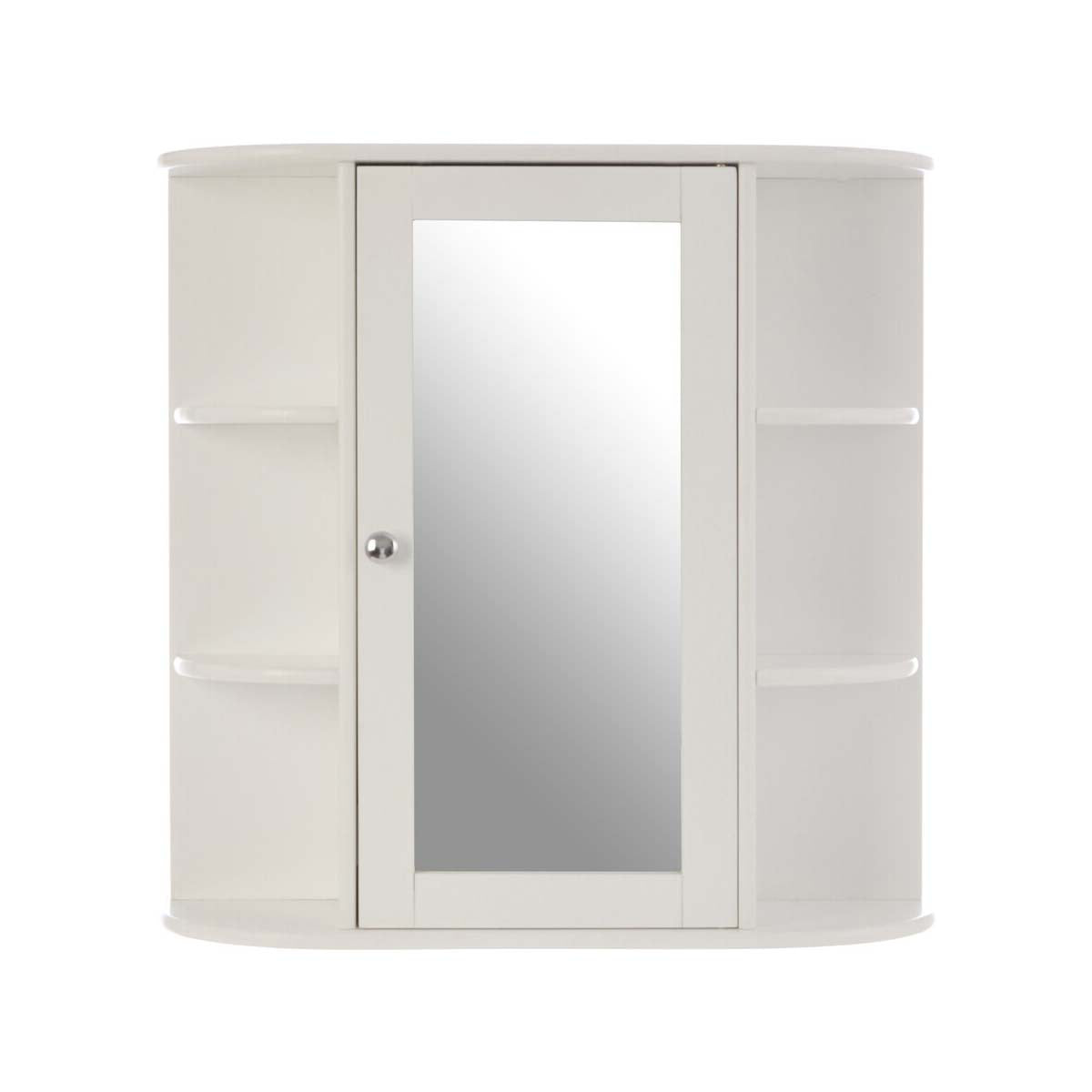 Portland Seven Shelf Mirrored Door Bathroom Cabinet