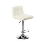 Baina White Seat Bar Stool With Chrome Base