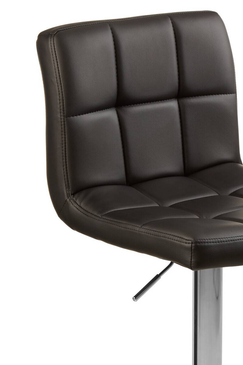 Baina Quilted Bar Stool With Chrome Base