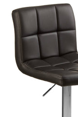 Baina Quilted Bar Stool With Chrome Base