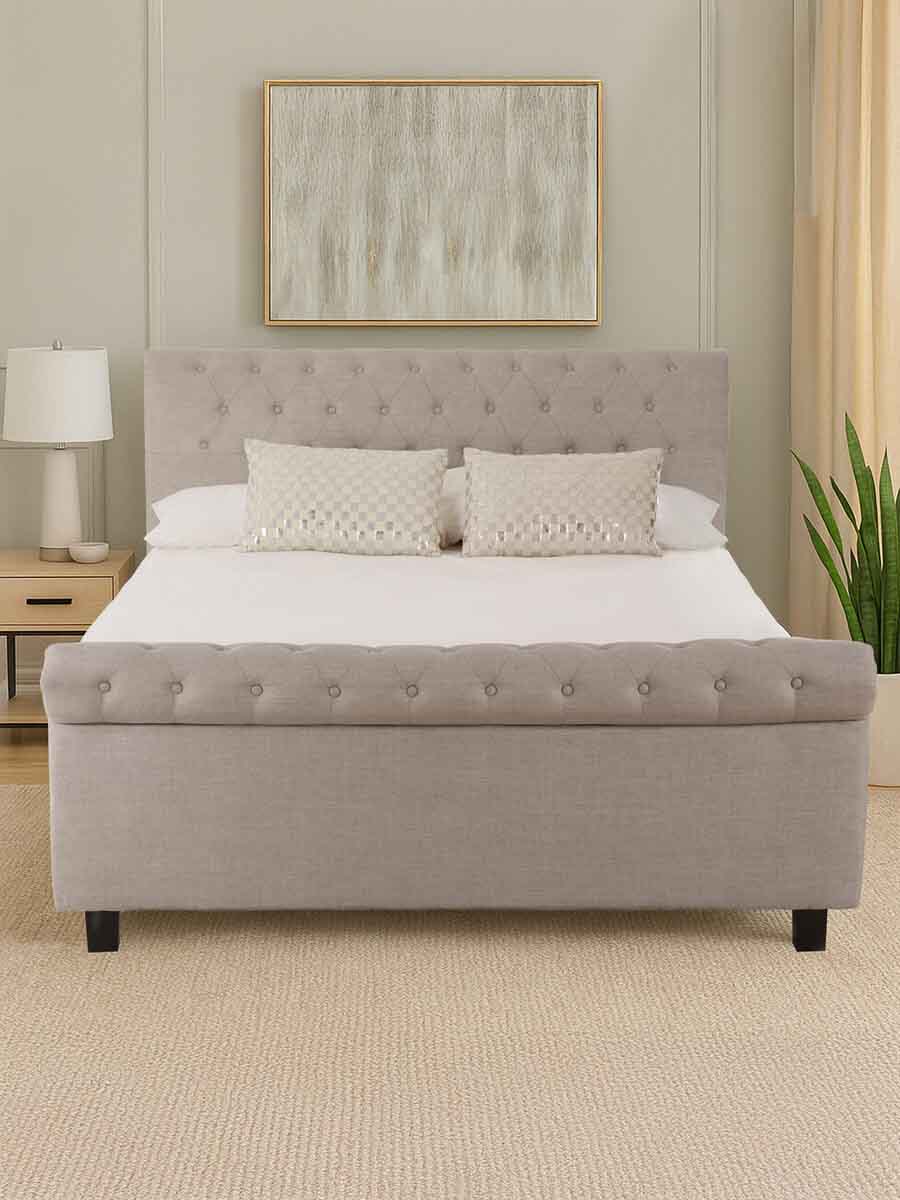 Orlando Light Grey Ottoman King Bed
