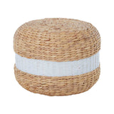 Ashby  Seagrass Pouffe with White Stripe.