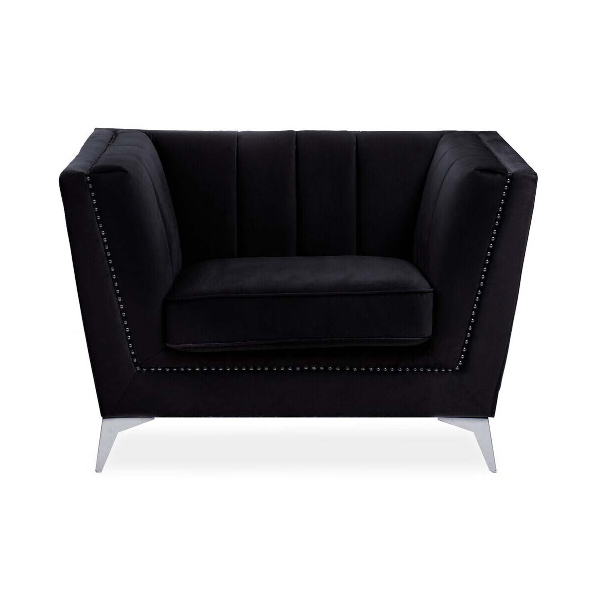 Hansa Black Velvet Chair
