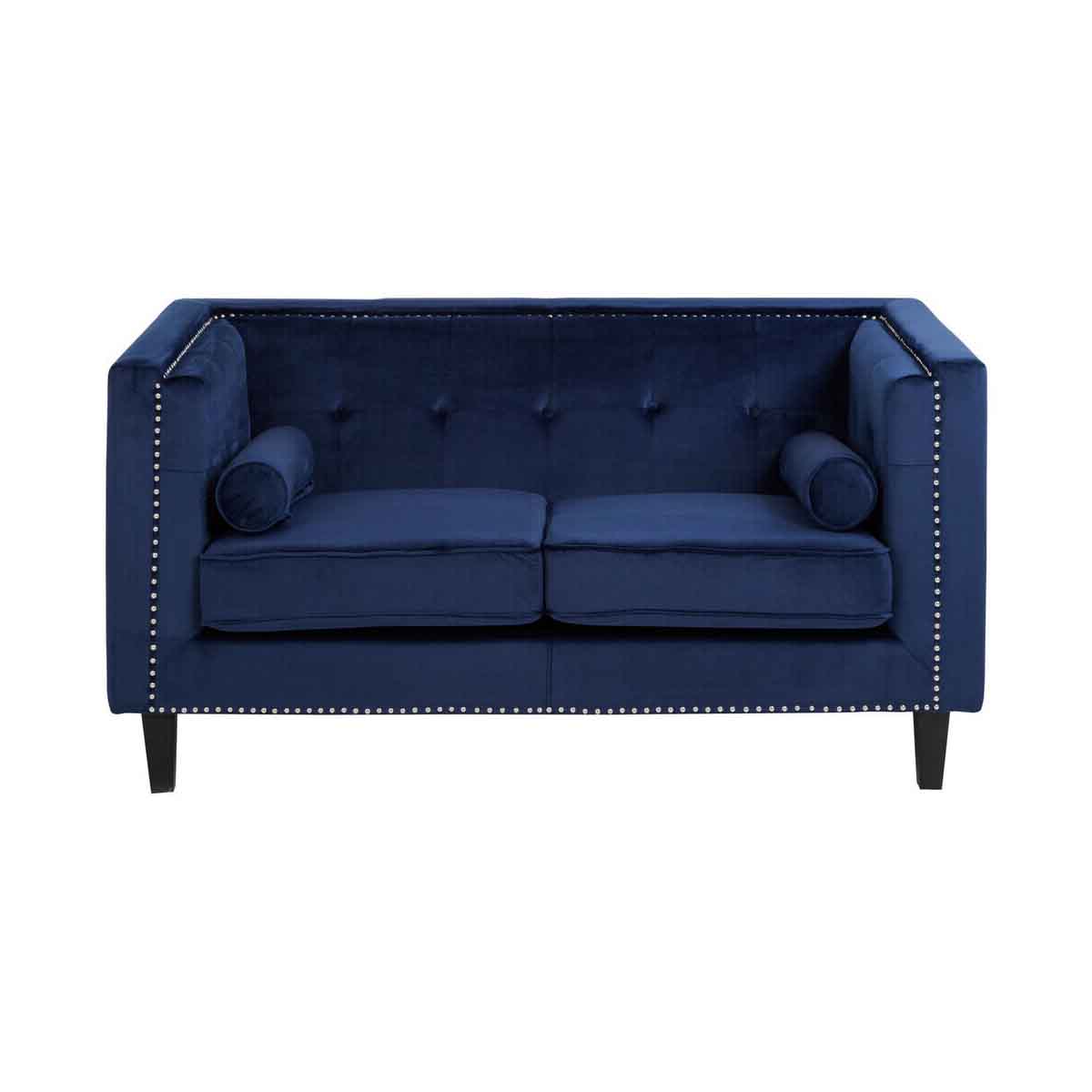 Felisa Two Seater Midnight Blue Velvet Sofa