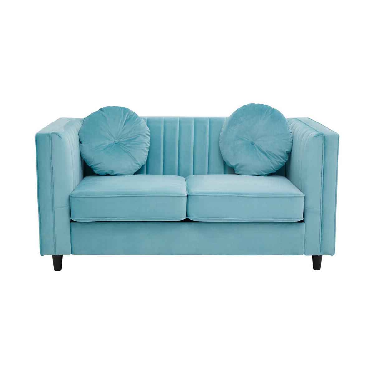 Farah Two Seat Green Velvet Sofa