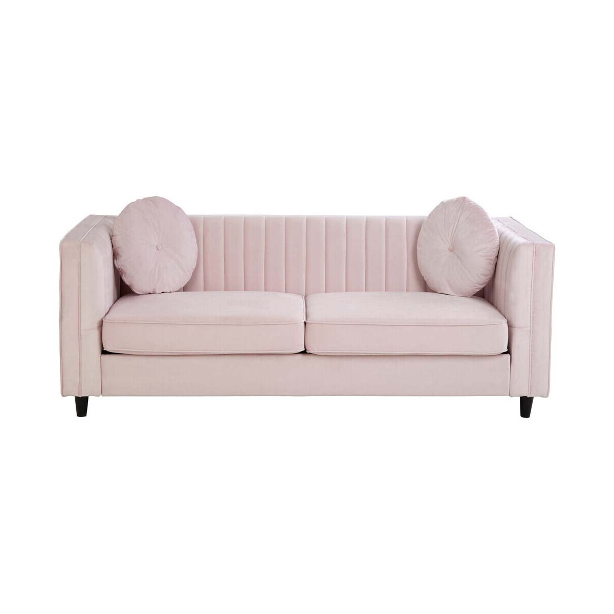 Farah 3 Seat Pink Velvet Sofa