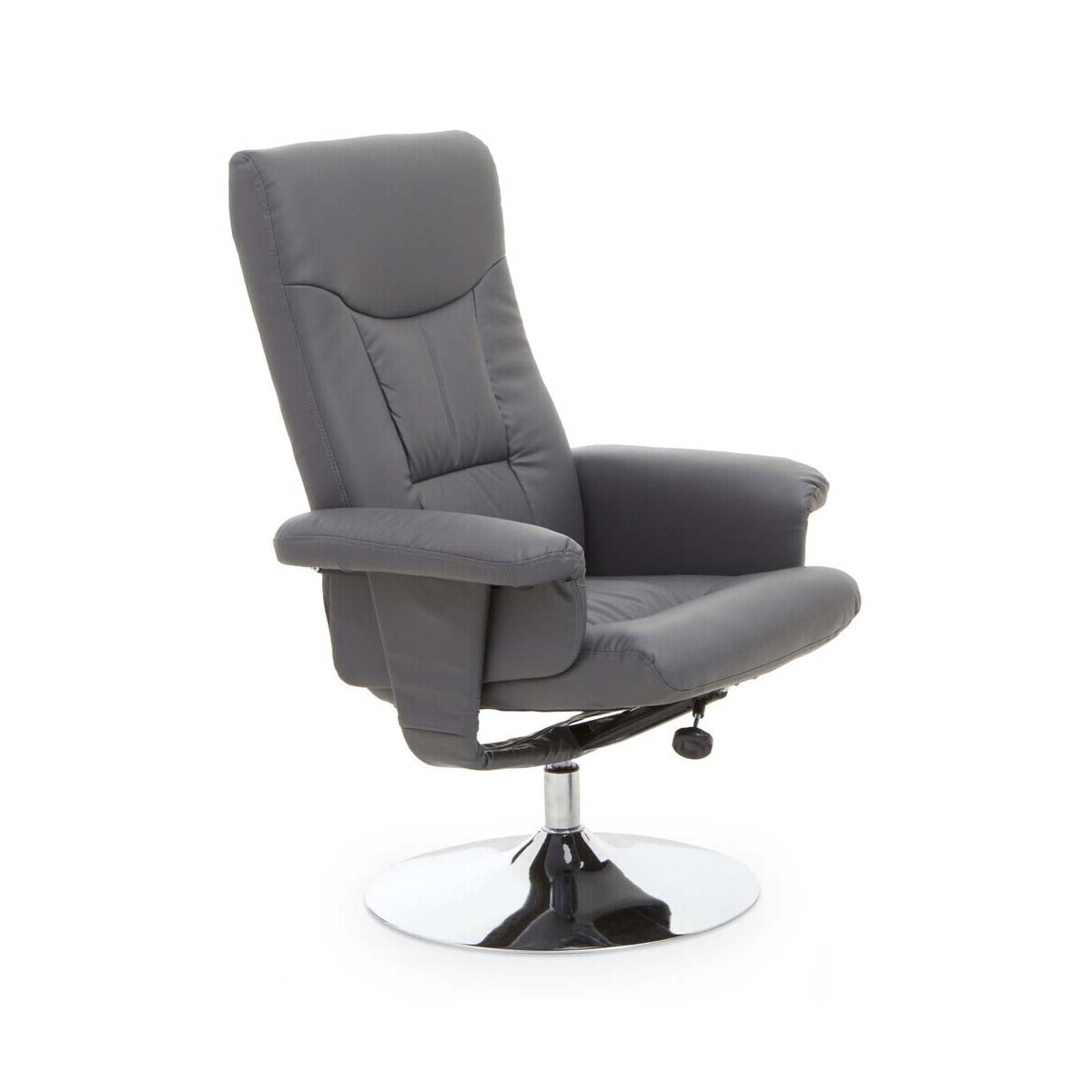 Denton Grey Leather Effect Recliner