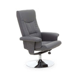Denton Grey Leather Effect Recliner
