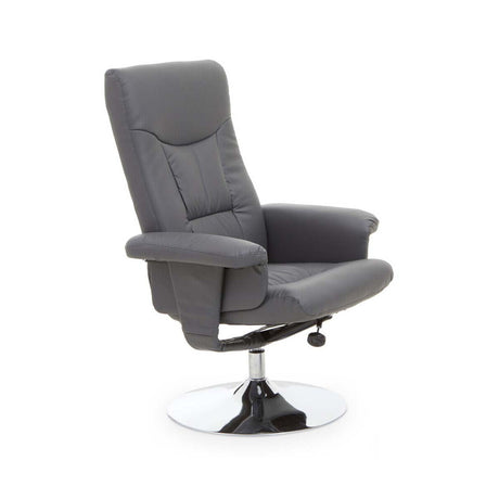 Denton Grey Leather Effect Recliner