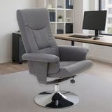Denton Grey Leather Effect Recliner