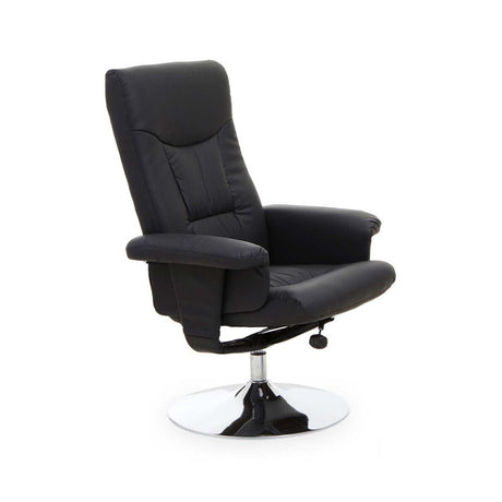Denton Black Leather Effect Recliner