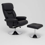 Denton Black Leather Effect Reclining Ch