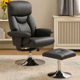 Denton Black Leather Effect Reclining Ch