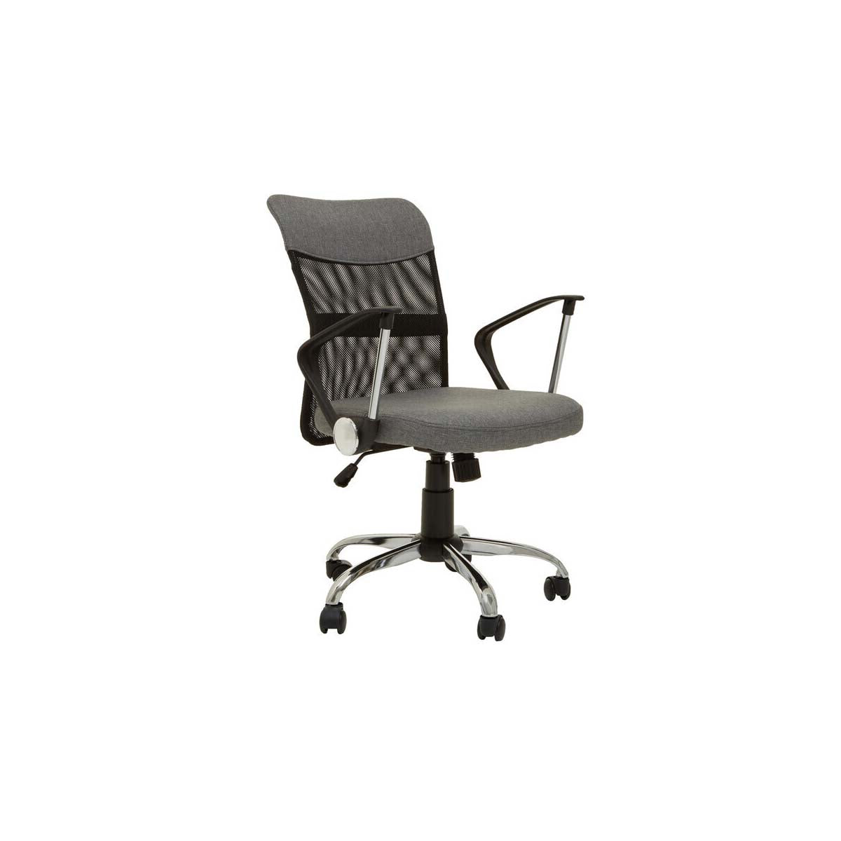 Fenix Grey Home Office Chair With Chrome Arms