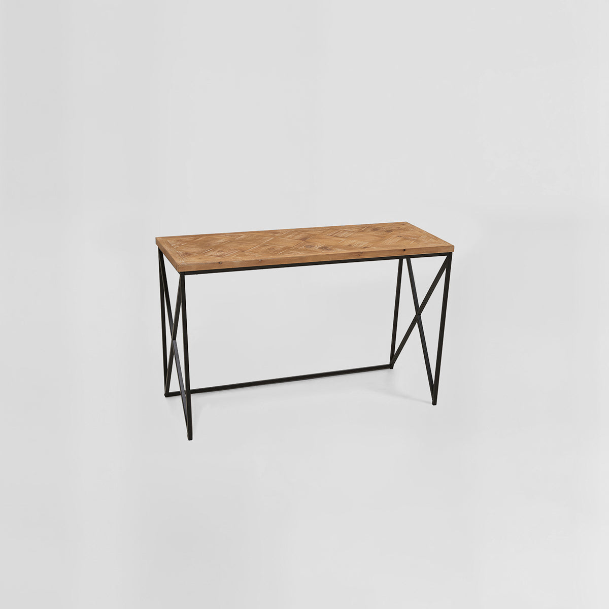 Kickford Console Table With Natural Parquet Top