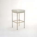 Baina White And Chrome Finish Bar Stool