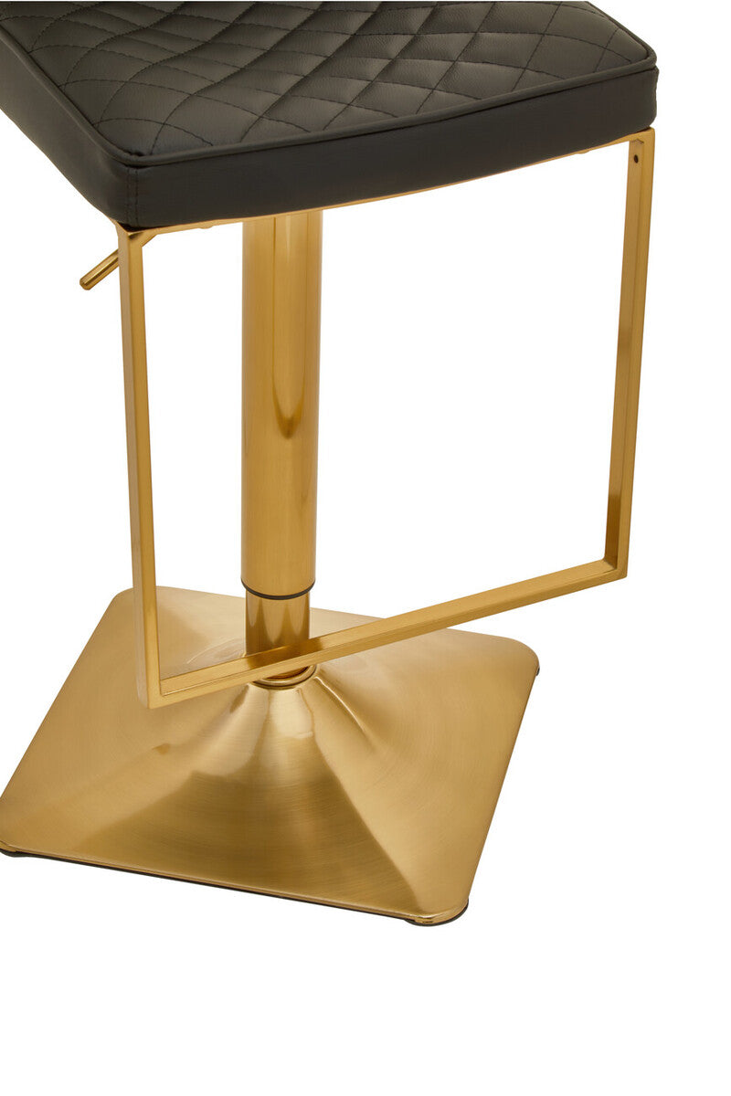 Baina Black And Gold Bar Stool With Square Base
