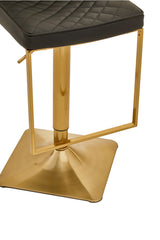 Baina Black And Gold Bar Stool With Square Base