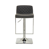Baina Dark Grey And Chrome Square Base Bar Stool