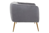 Larissa Two Seat Grey Velvet Sofa