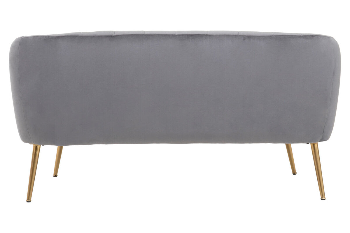 Larissa Two Seat Grey Velvet Sofa