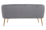 Larissa Two Seat Grey Velvet Sofa