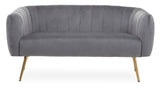 Larissa Two Seat Grey Velvet Sofa