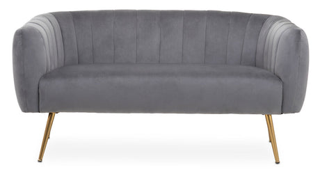 Larissa Two Seat Grey Velvet Sofa