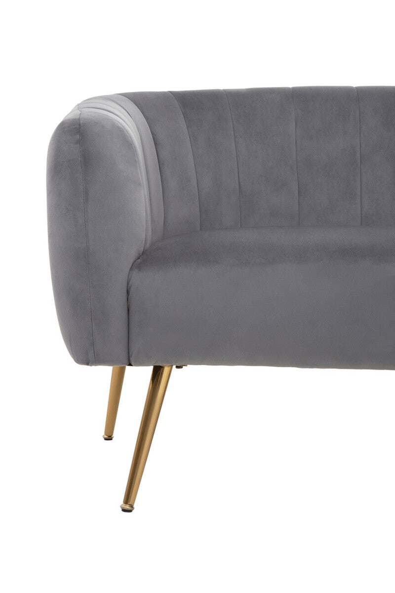 Larissa Two Seat Grey Velvet Sofa
