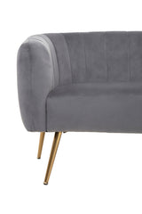 Larissa Two Seat Grey Velvet Sofa